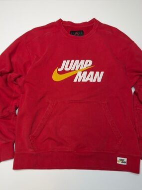 Nike Jordan Jumpman Embroidered Red Crewneck Sweatshirt Size M